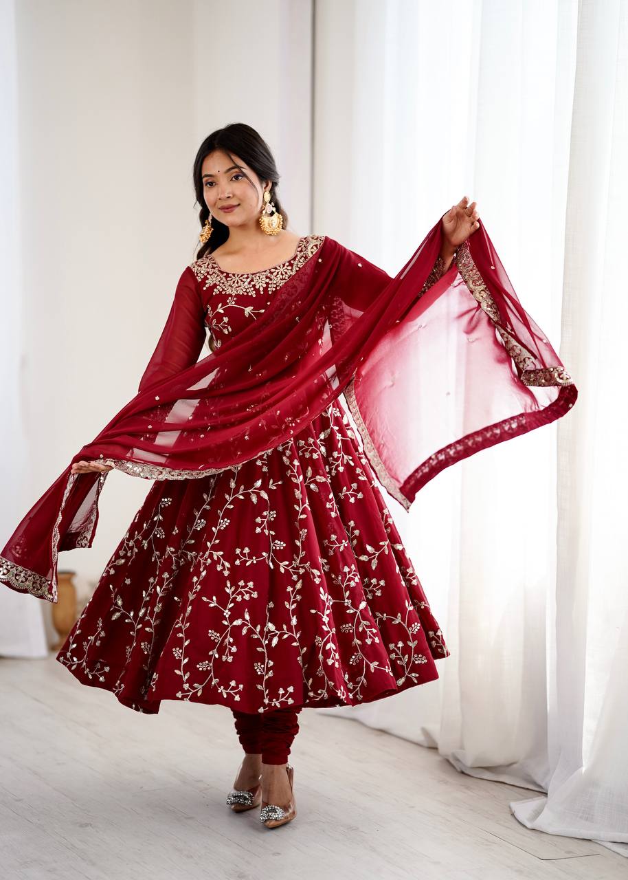 Festive Spark Georgette Gown Set