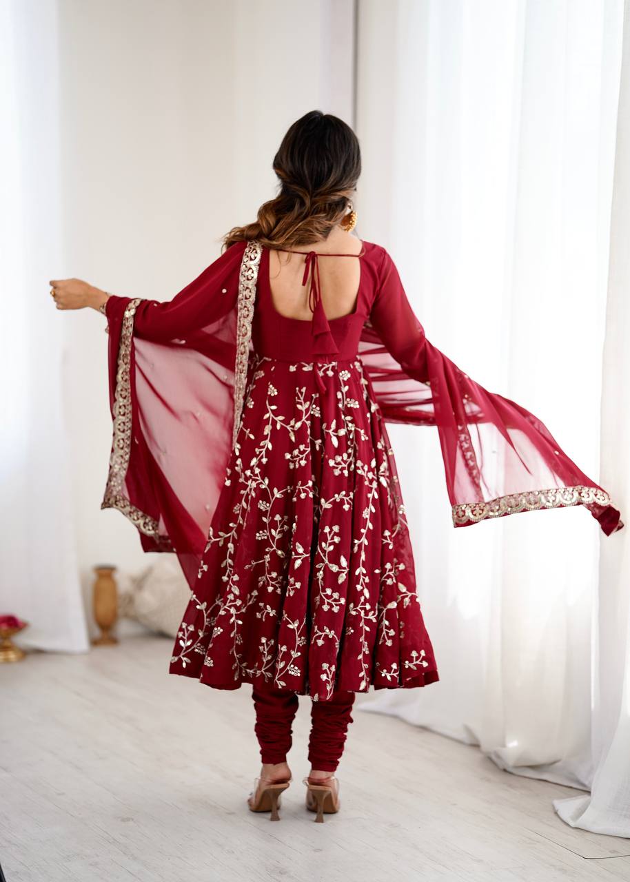 Festive Spark Georgette Gown Set