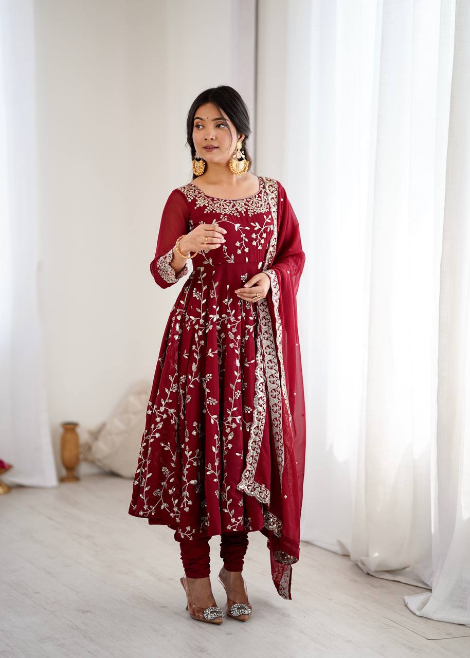 Festive Spark Georgette Gown Set