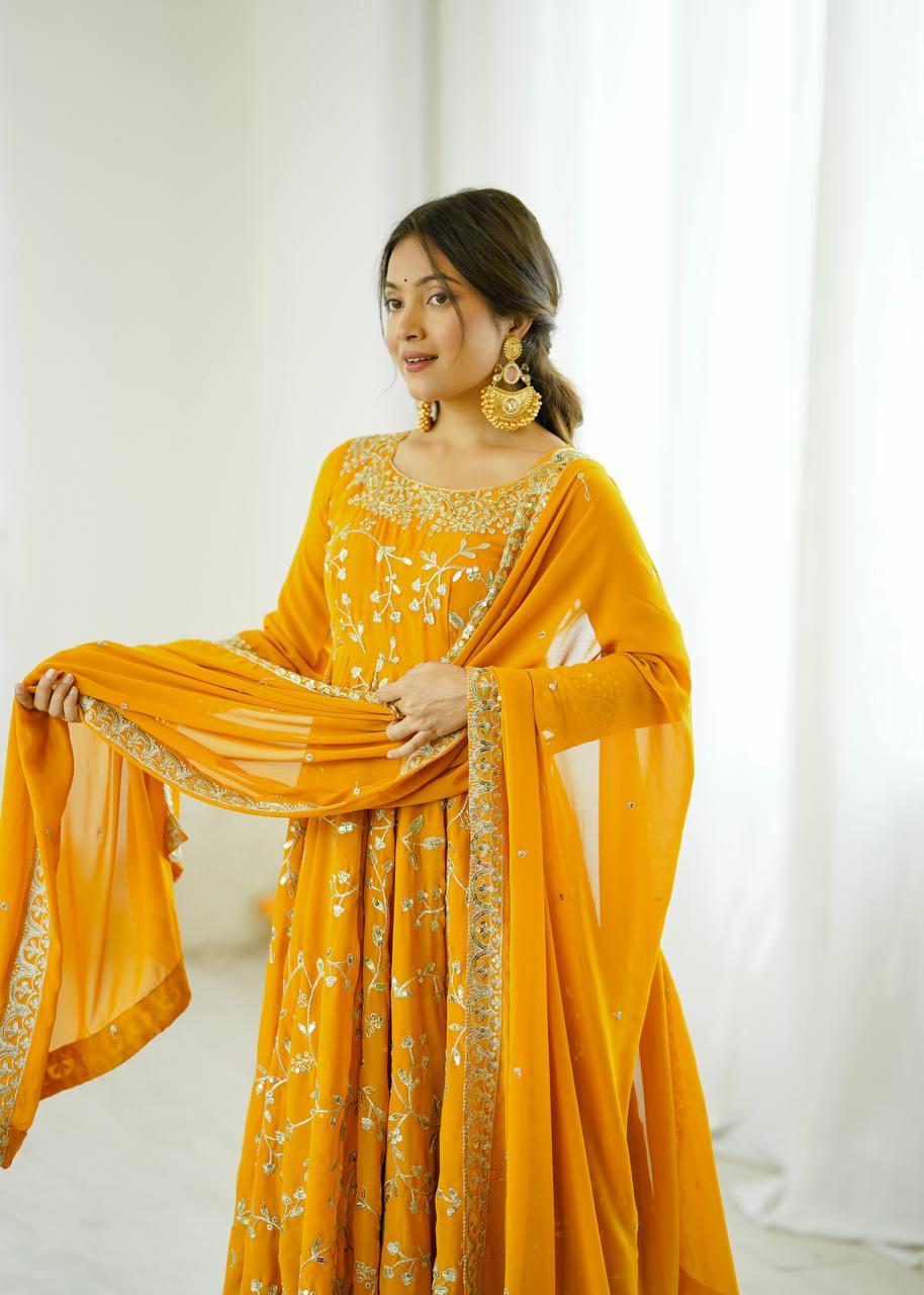 Festive Spark Georgette Gown Set