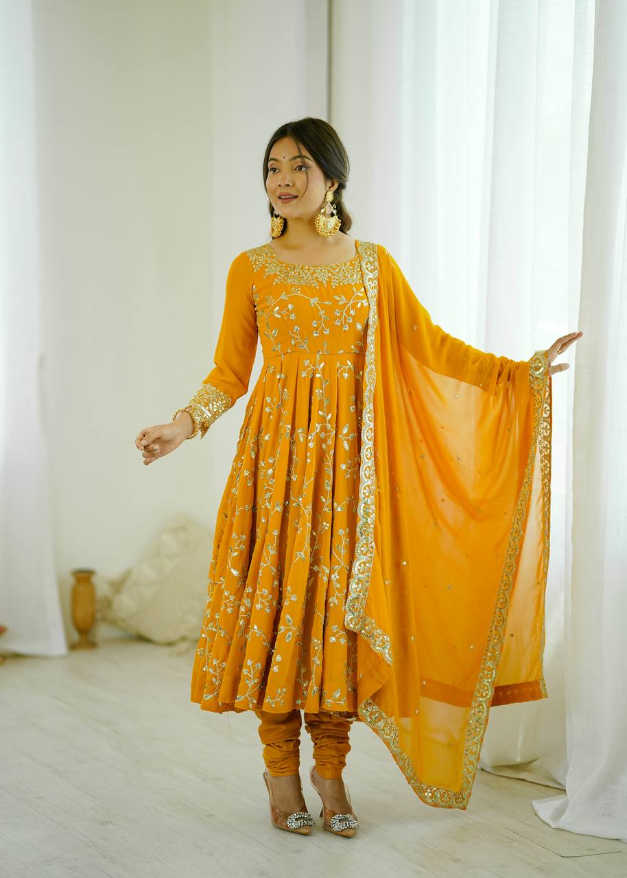 Festive Spark Georgette Gown Set