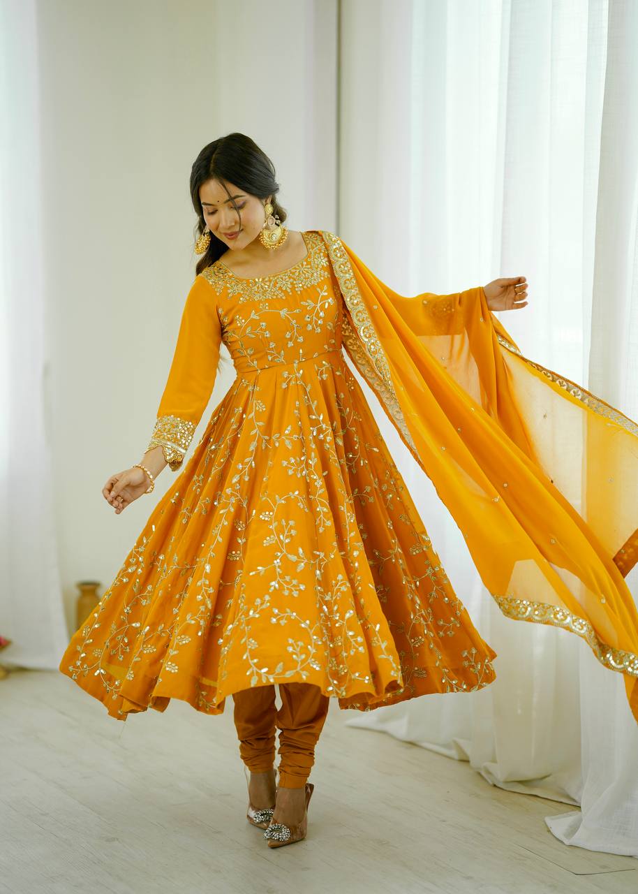 Festive Spark Georgette Gown Set
