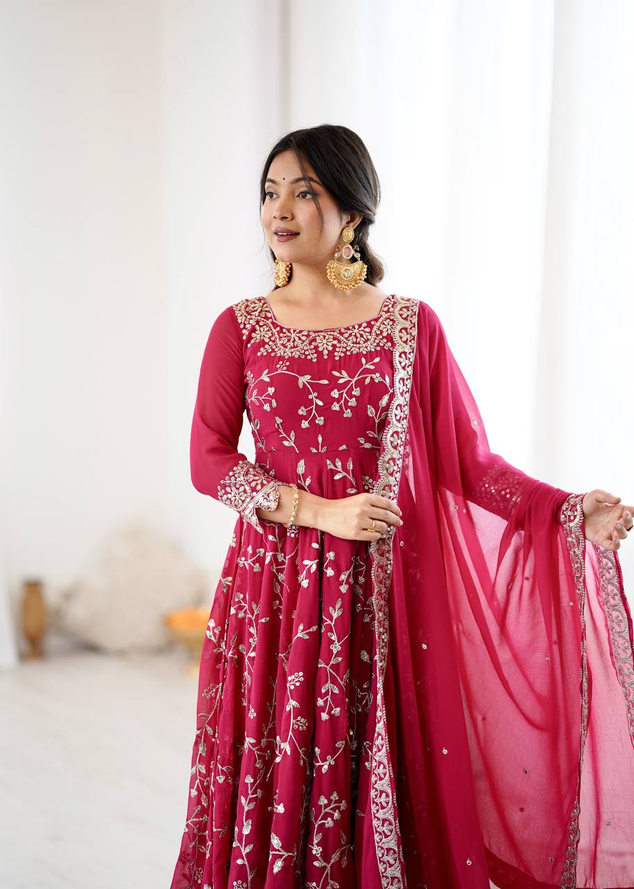 Festive Spark Georgette Gown Set