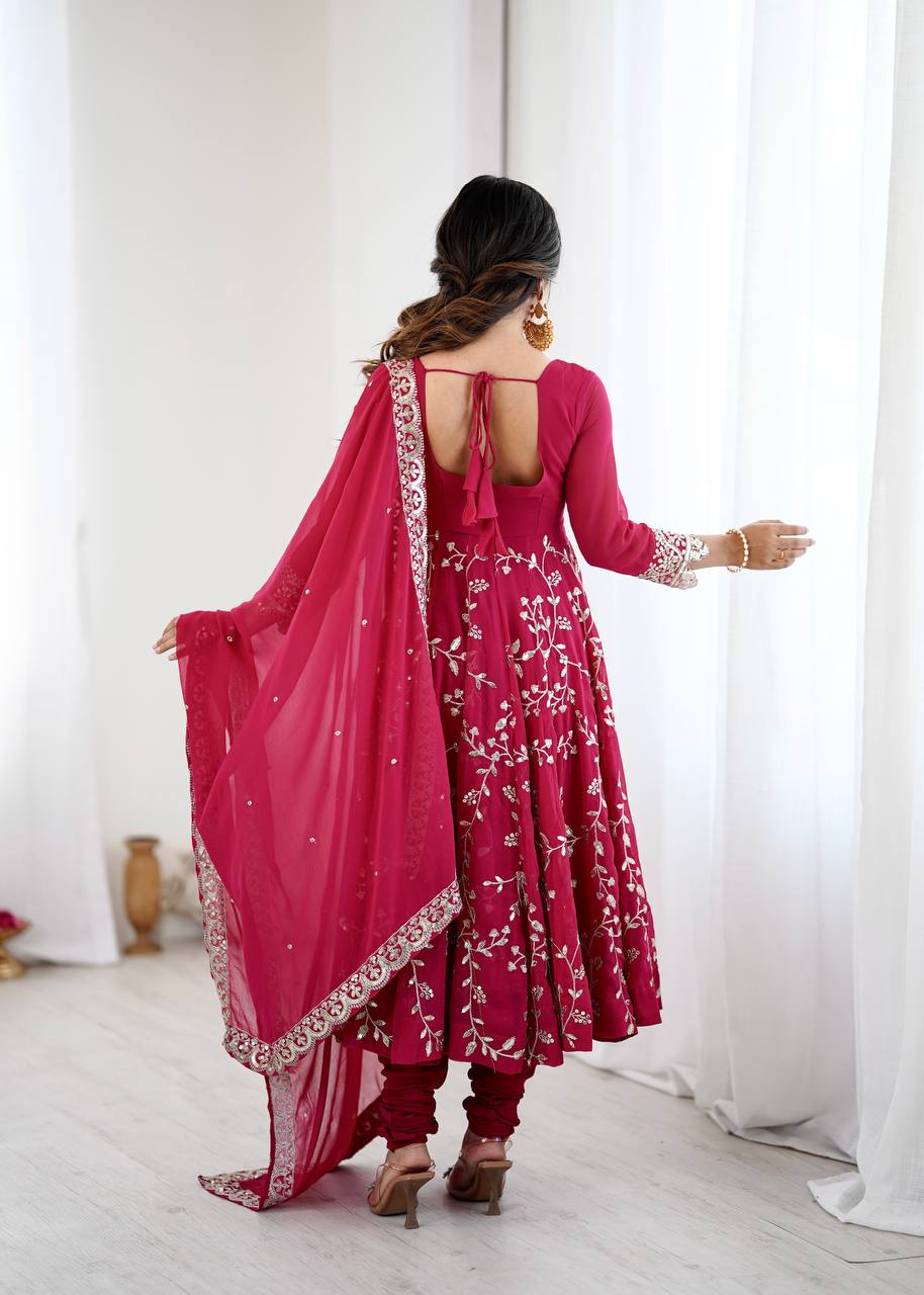 Festive Spark Georgette Gown Set