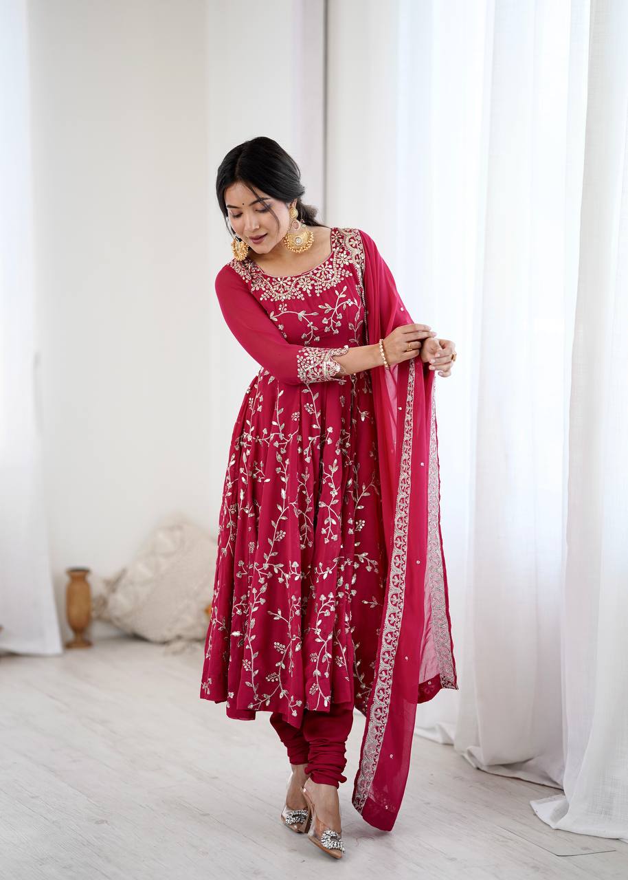 Festive Spark Georgette Gown Set