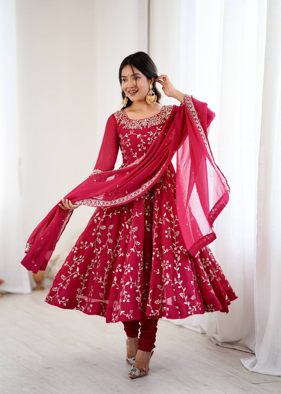 Festive Spark Georgette Gown Set