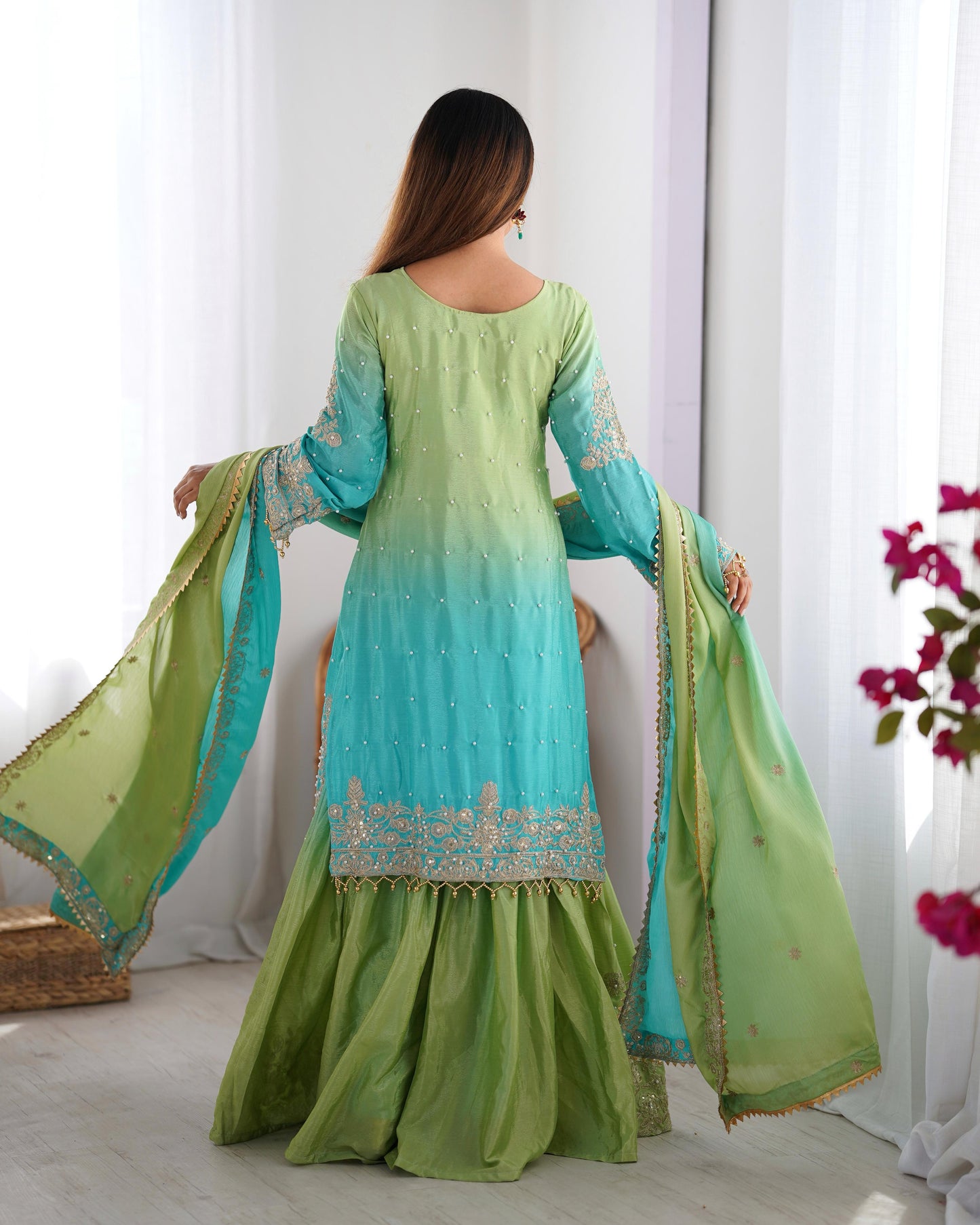 Graceful Dual Shaded Sharara Sets