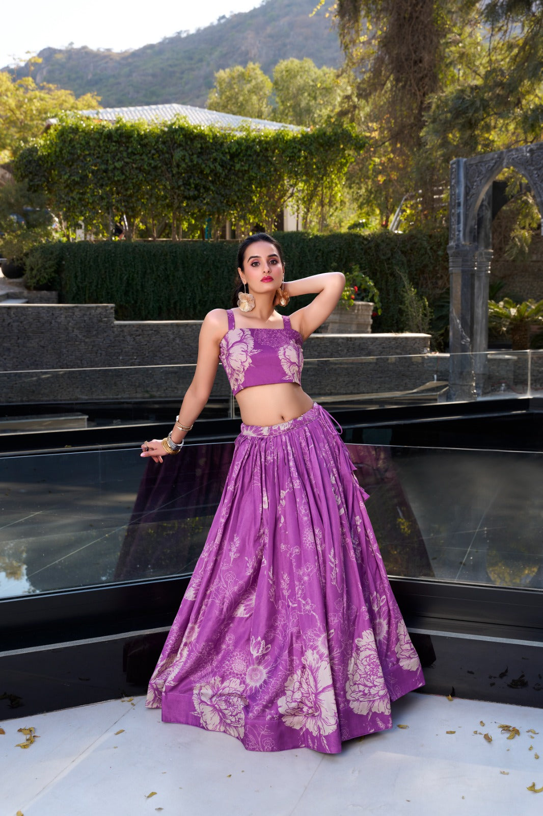 Blooming Floral Lehenga with Blouse & Koti