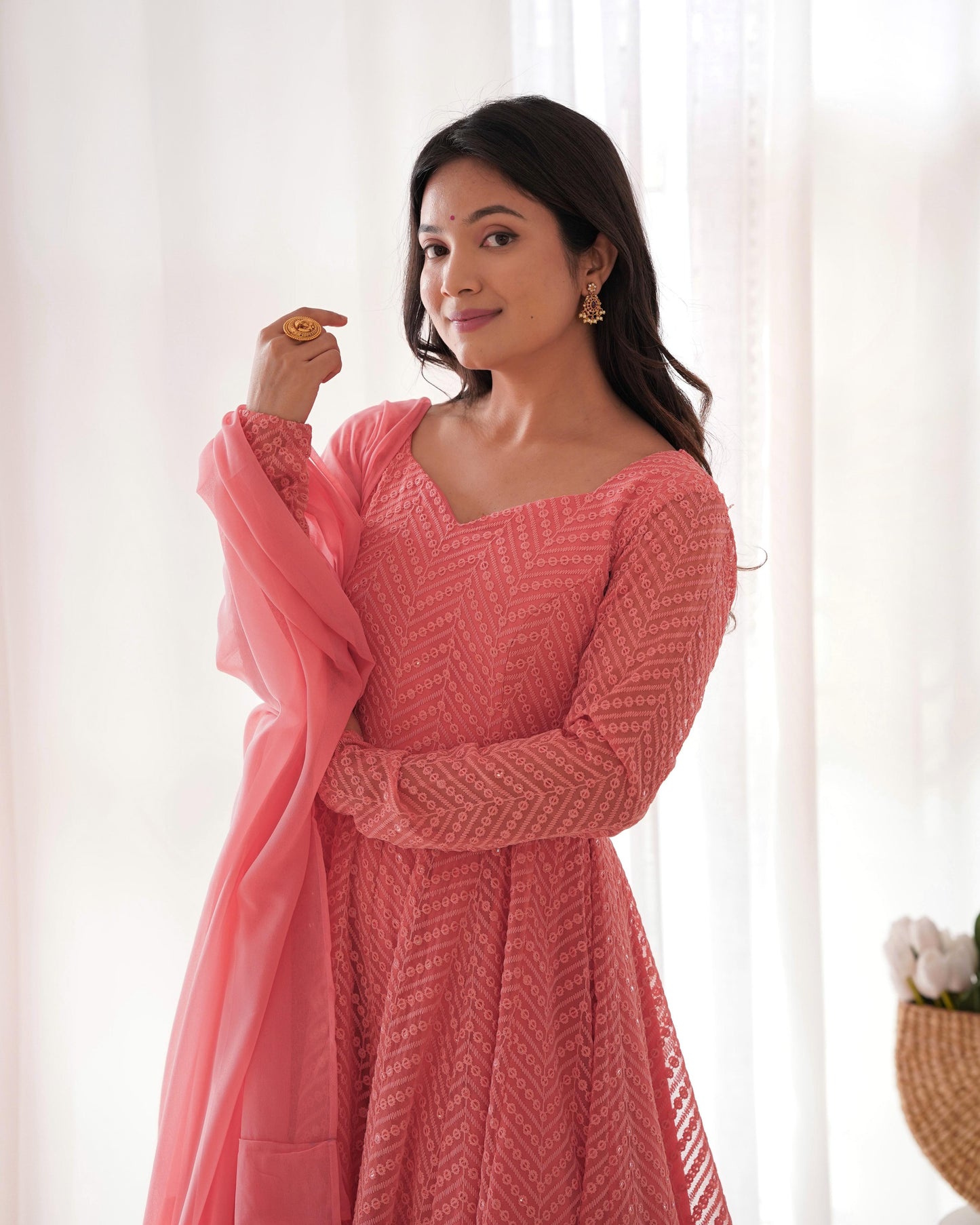 The Classic Lucknowi Anarkali Set