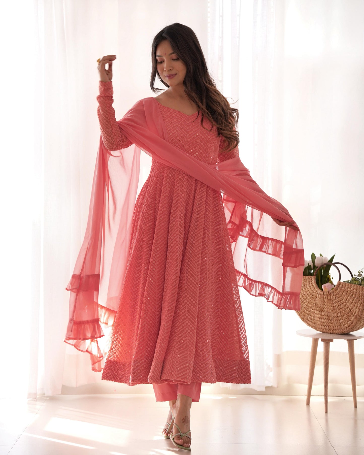 The Classic Lucknowi Anarkali Set