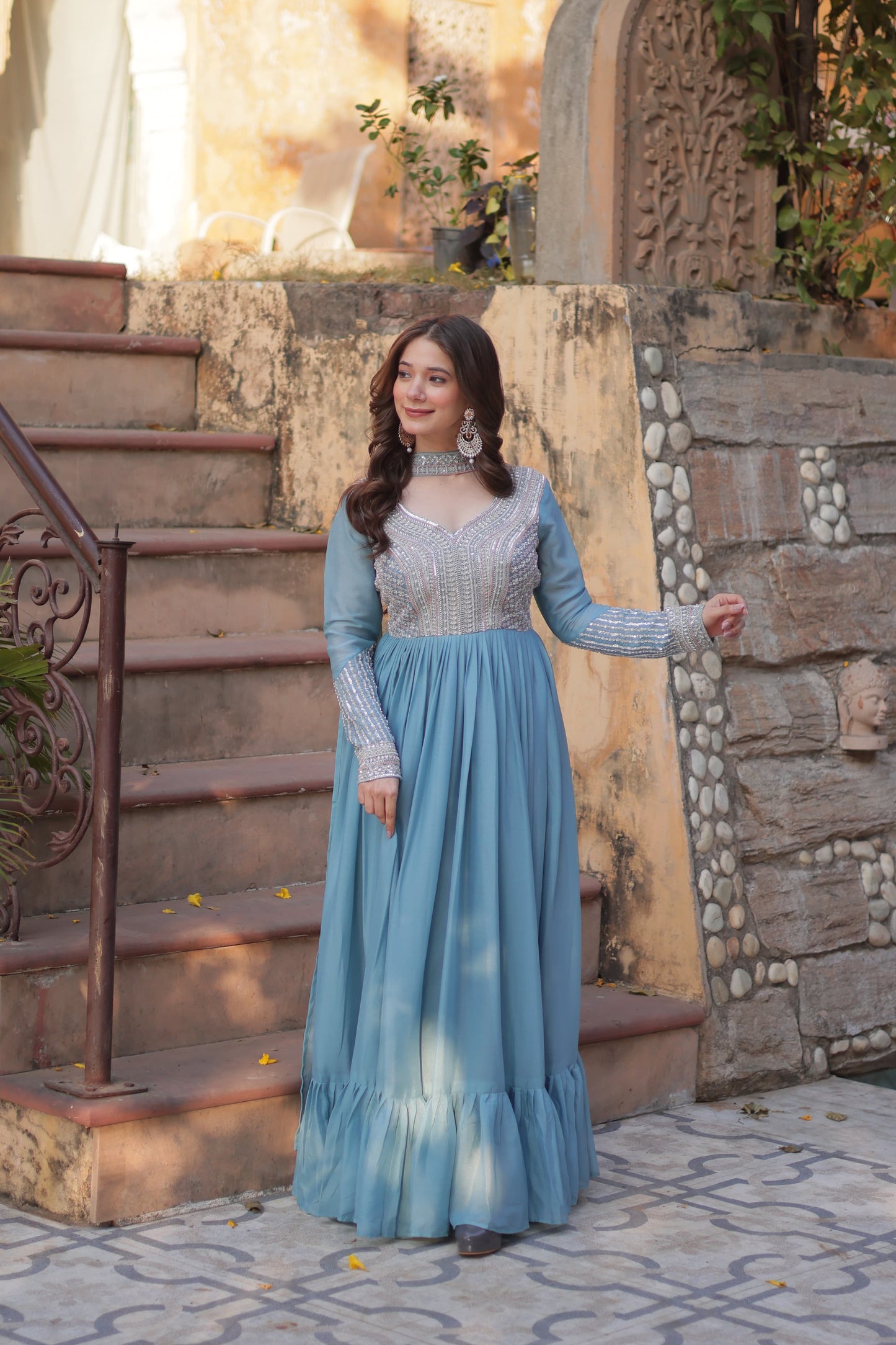 Glamorous Pastel Star Sequin Gown