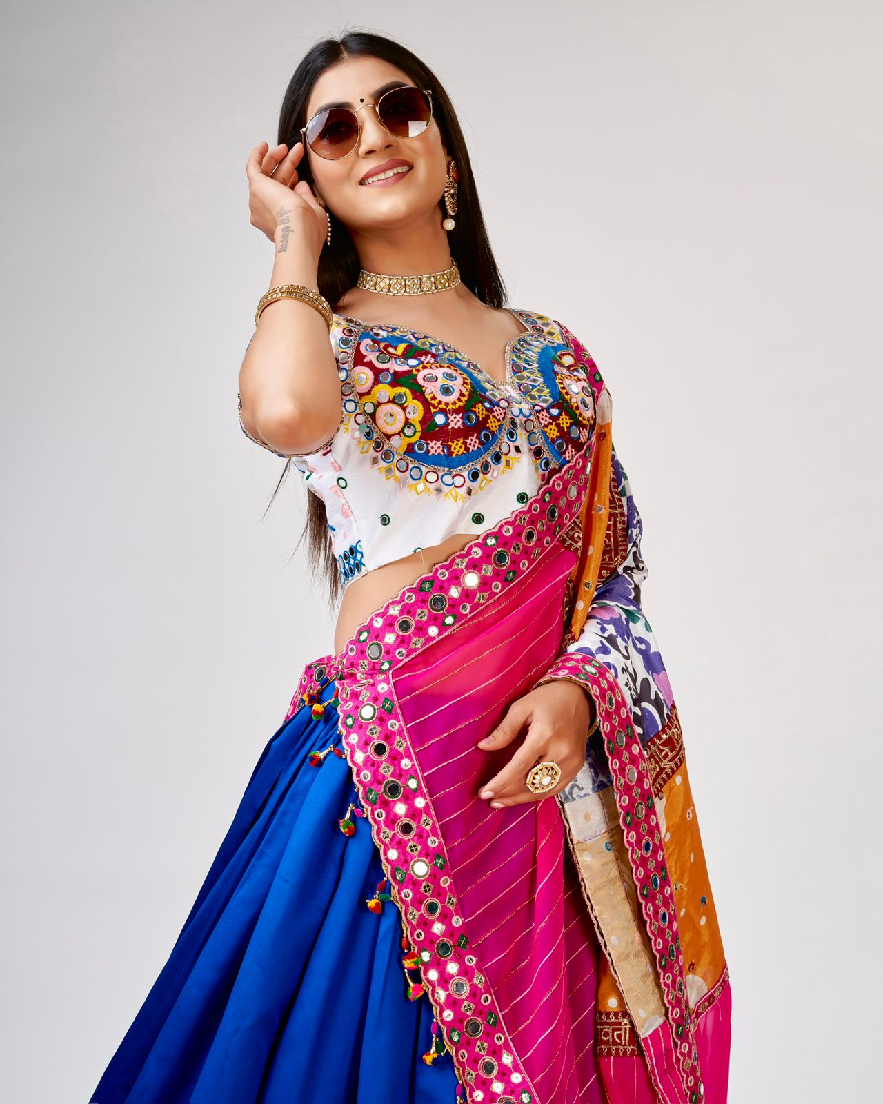 Mirror & Embroidery Work Navratri Chaniya Choli