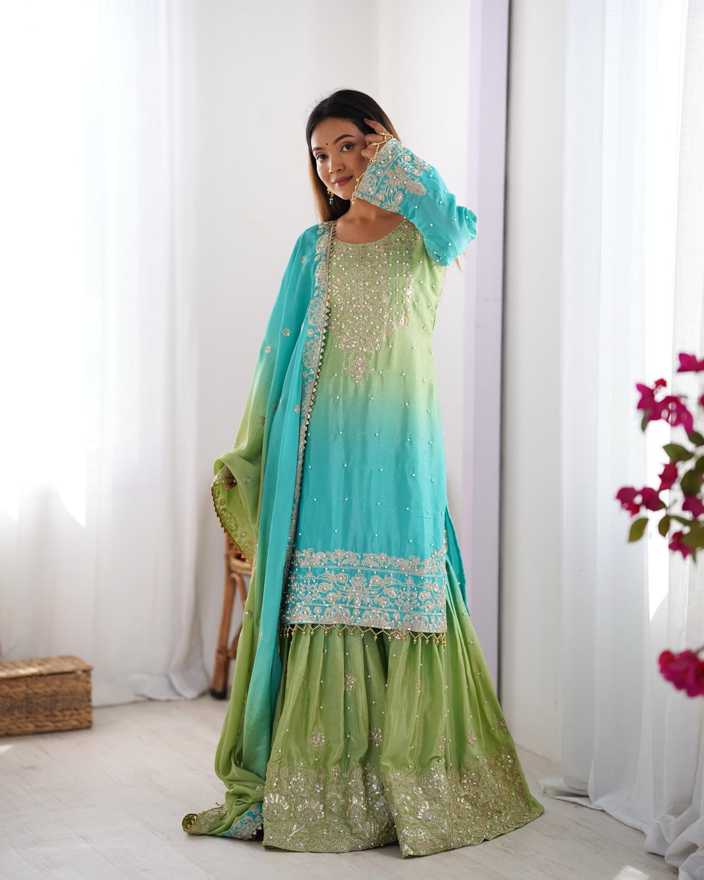 Graceful Dual Shaded Sharara Sets