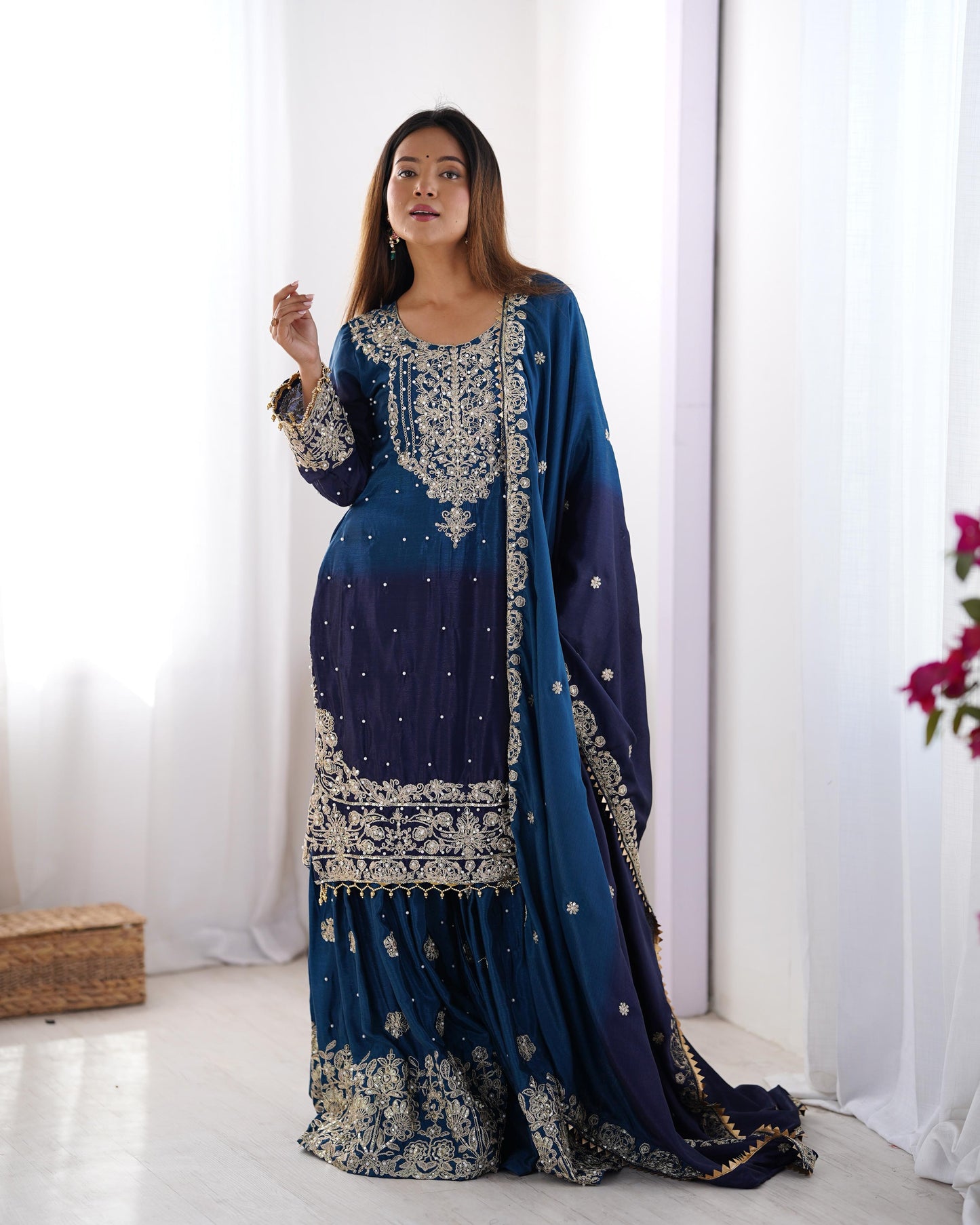 Graceful Dual Shaded Sharara Sets