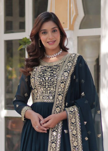 Blooming Embroidered work Gown