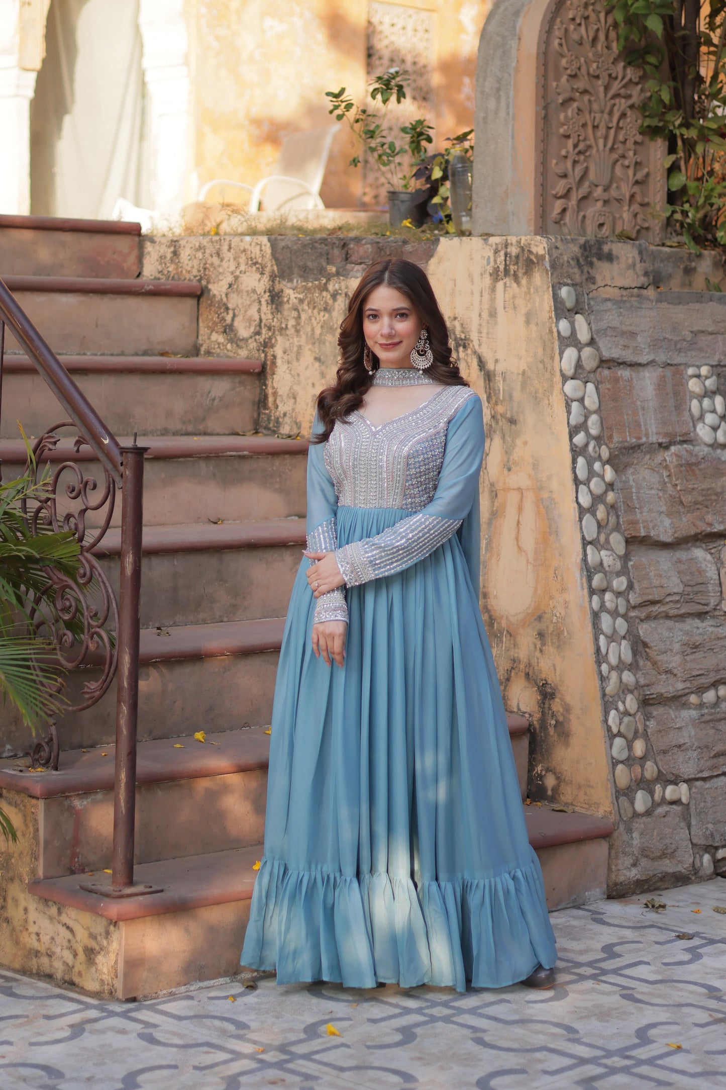 Glamorous Pastel Star Sequin Gown