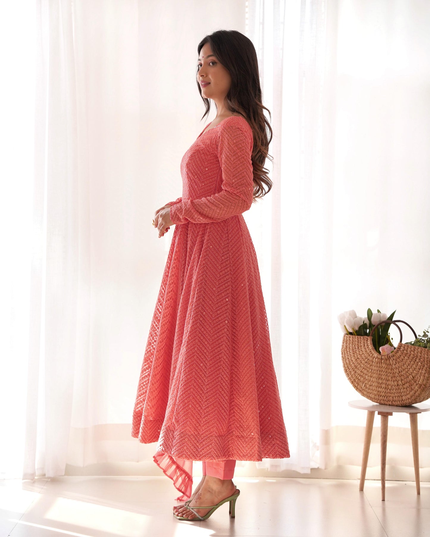 The Classic Lucknowi Anarkali Set