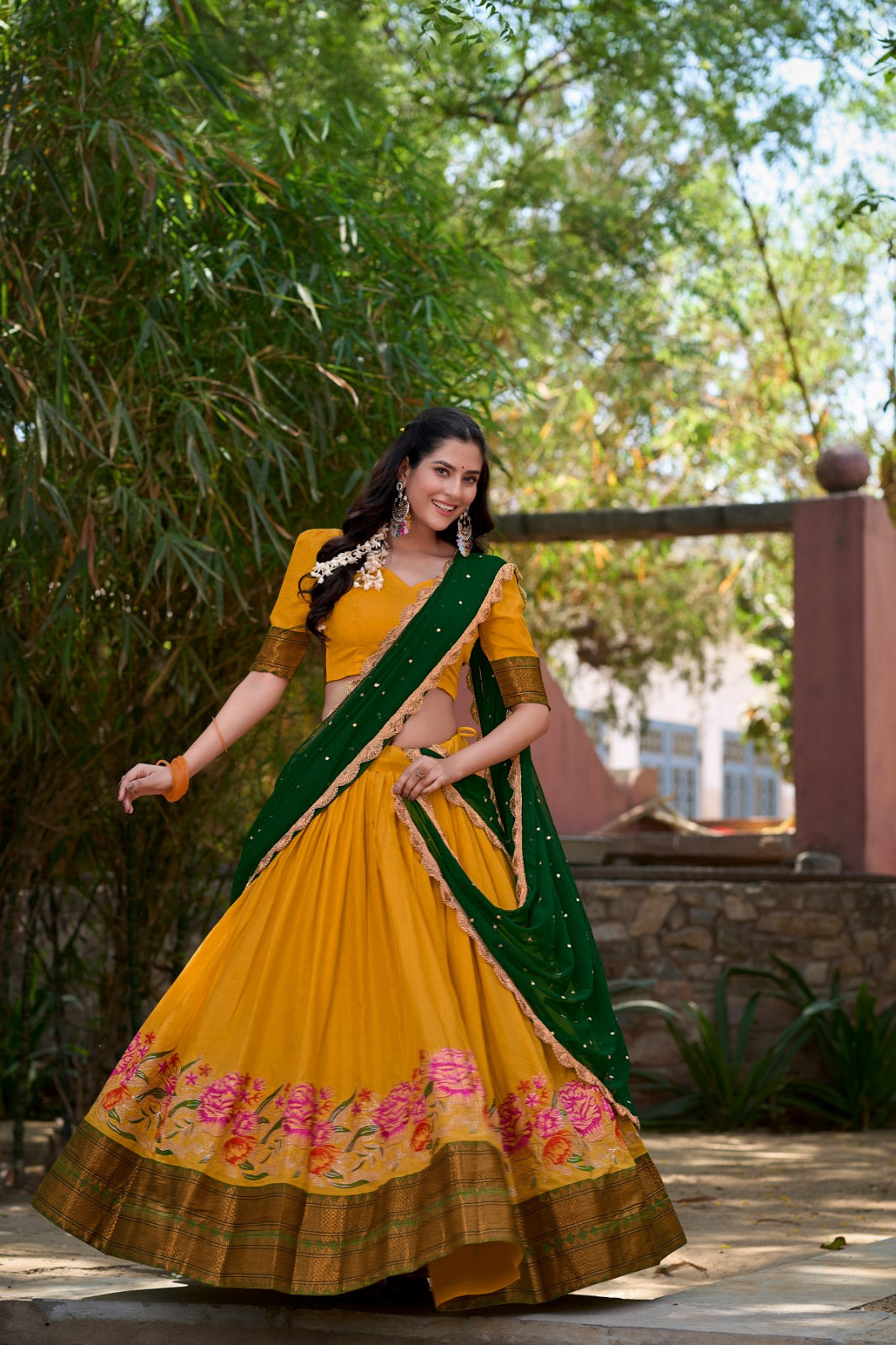 Stunning Cotton Silk Lehenga Set