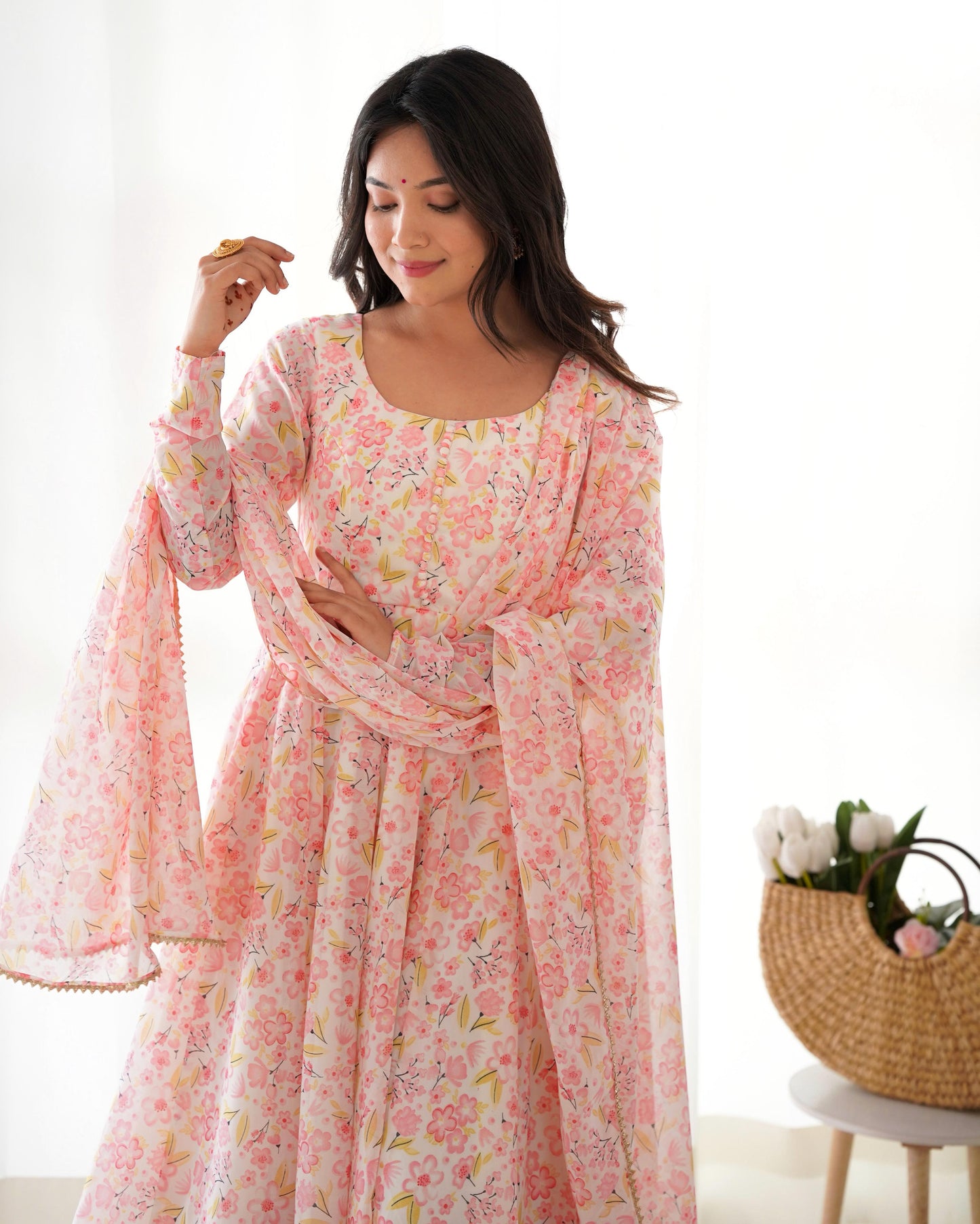 Anarkali of Blush Pink Florals