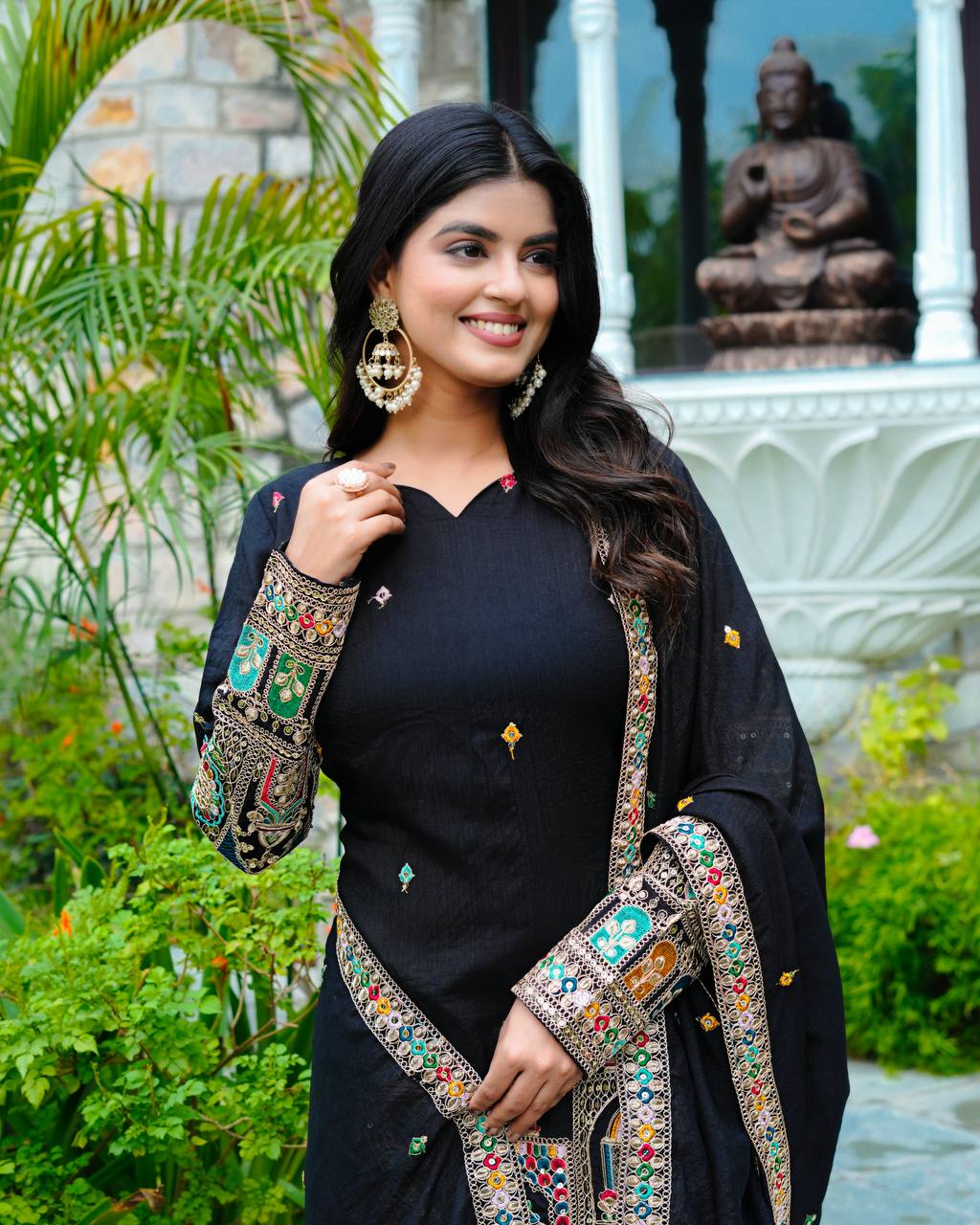 Fine Codework Chinon Kurta & Palazzo Set