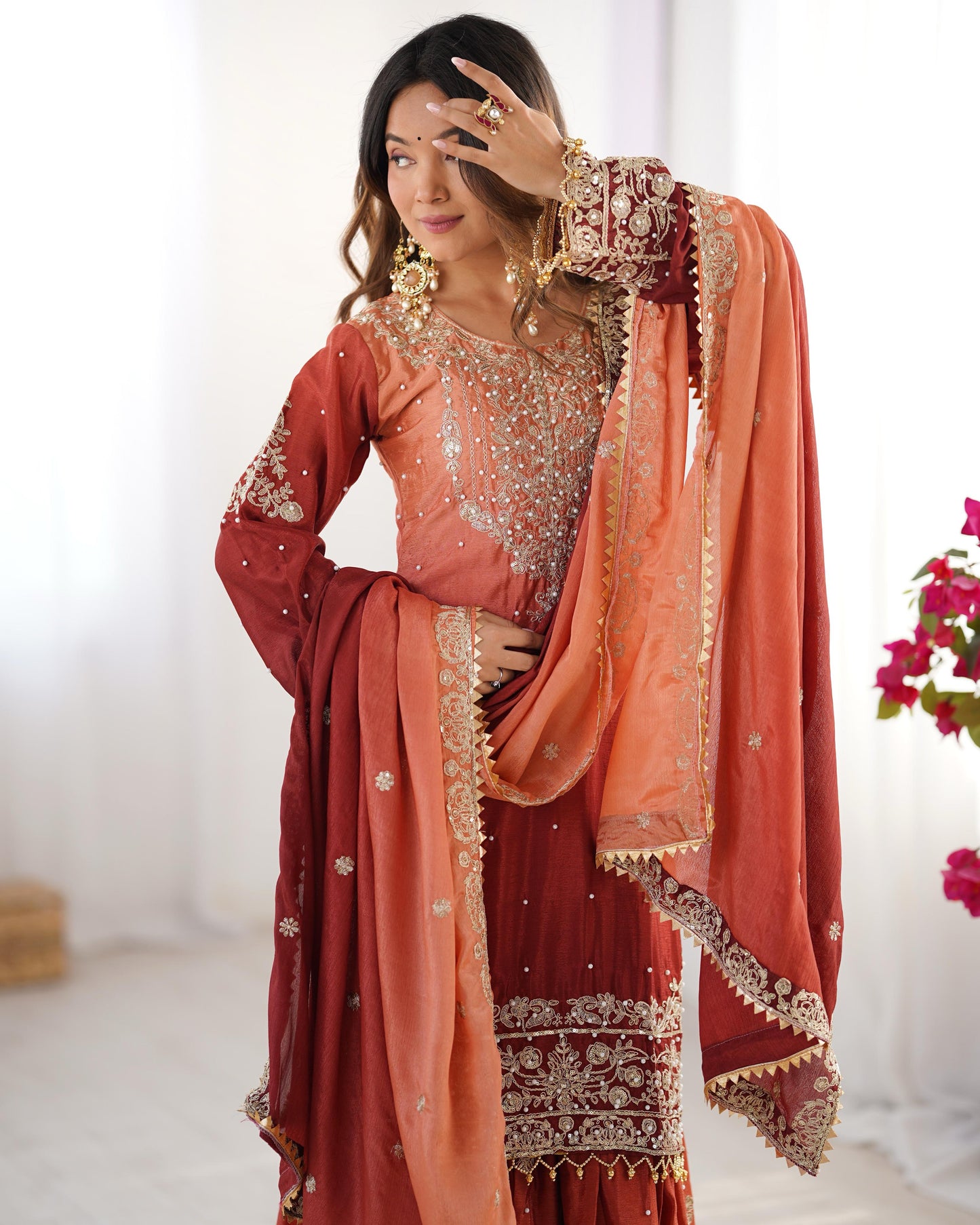 Graceful Dual Shaded Sharara Sets