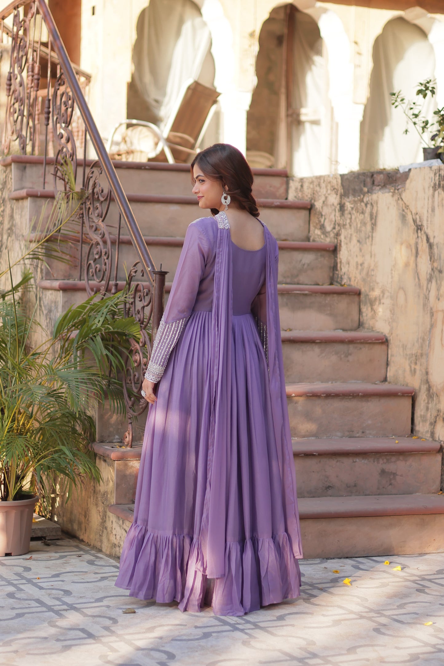 Glamorous Pastel Star Sequin Gown