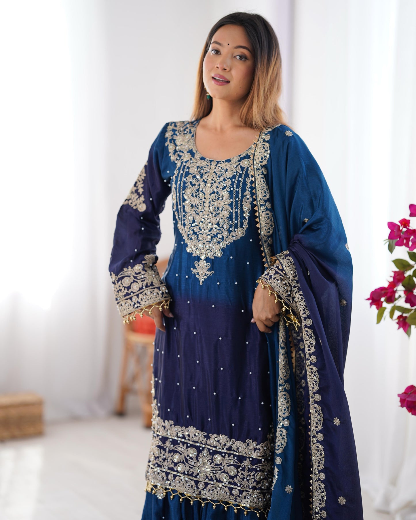 Graceful Dual Shaded Sharara Sets