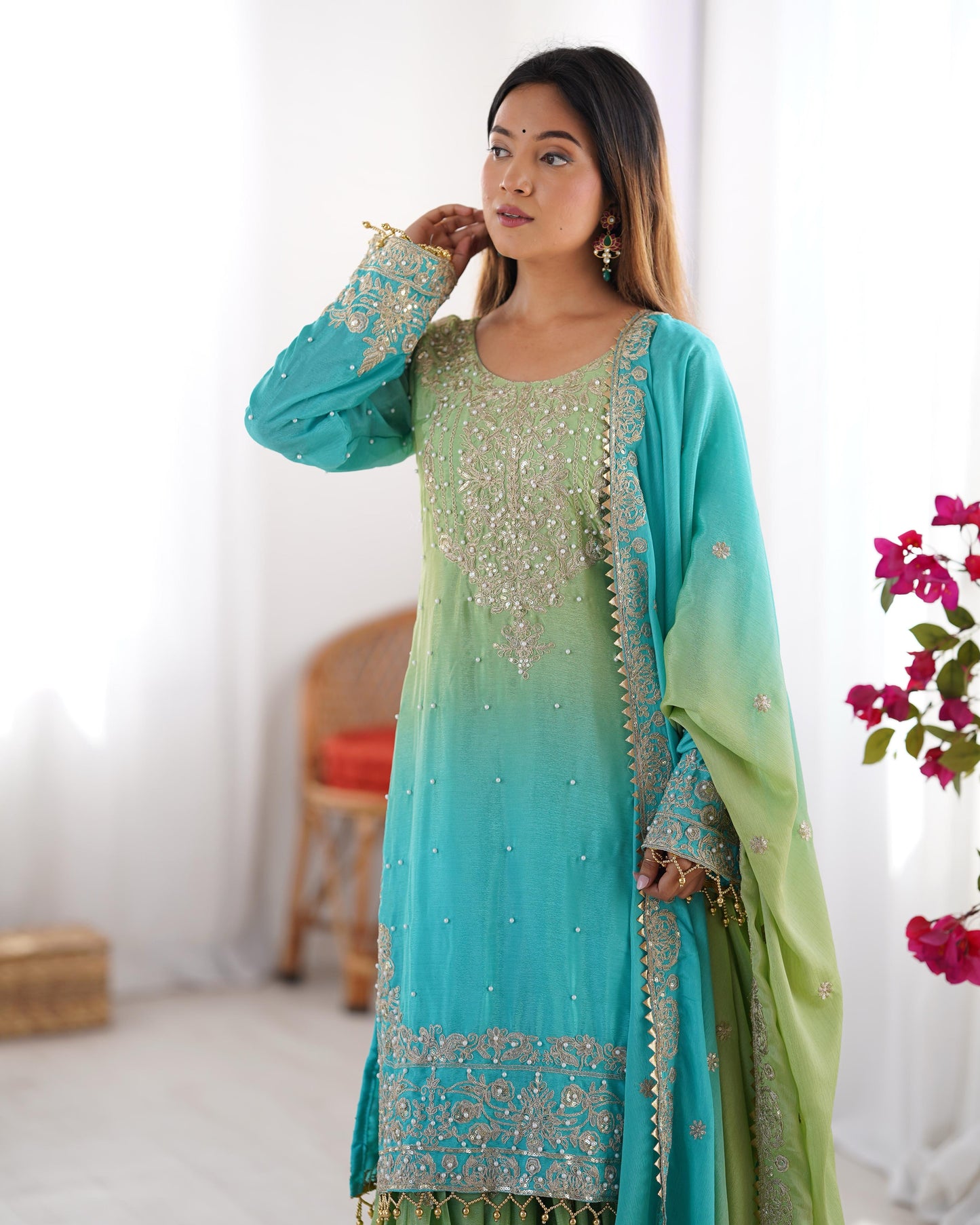 Graceful Dual Shaded Sharara Sets