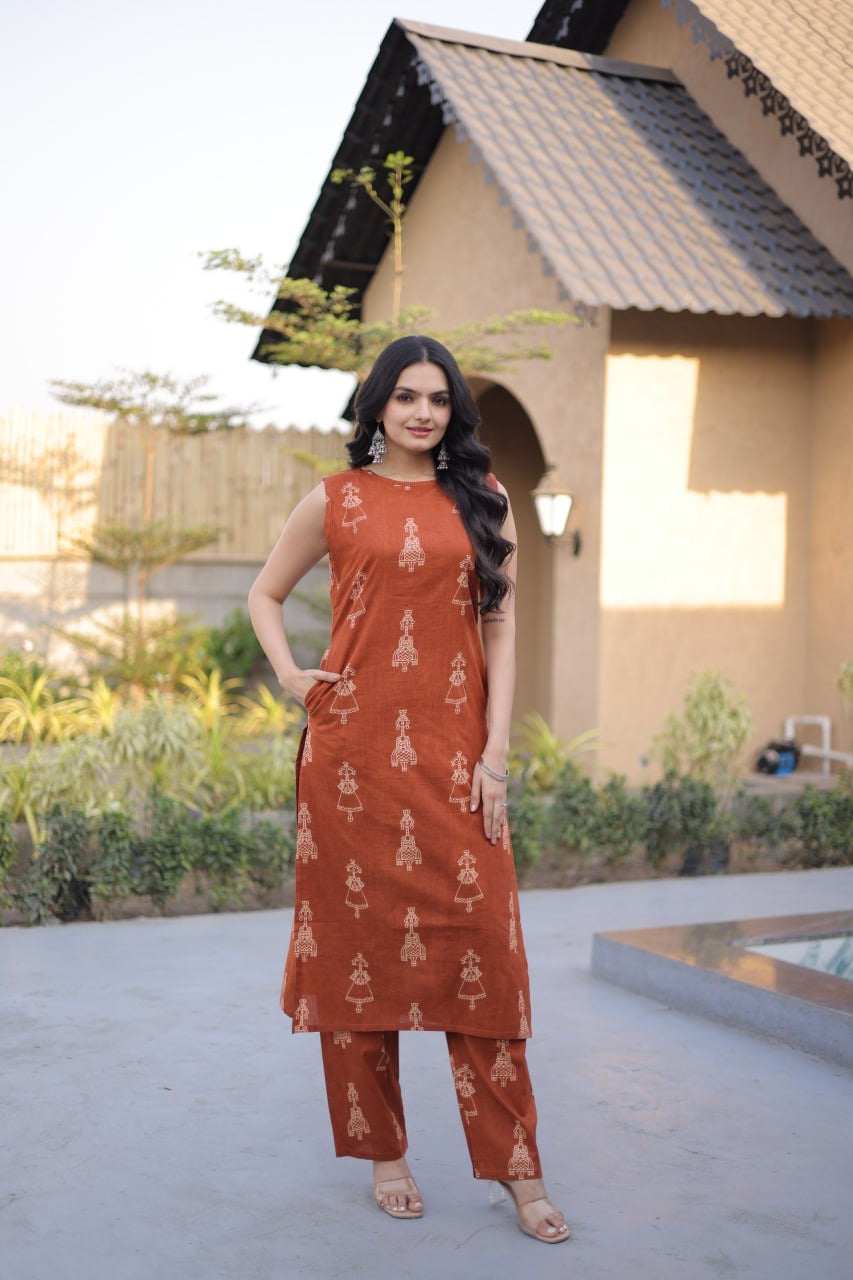 Minimal Motif Sleeveless Co-ord Set