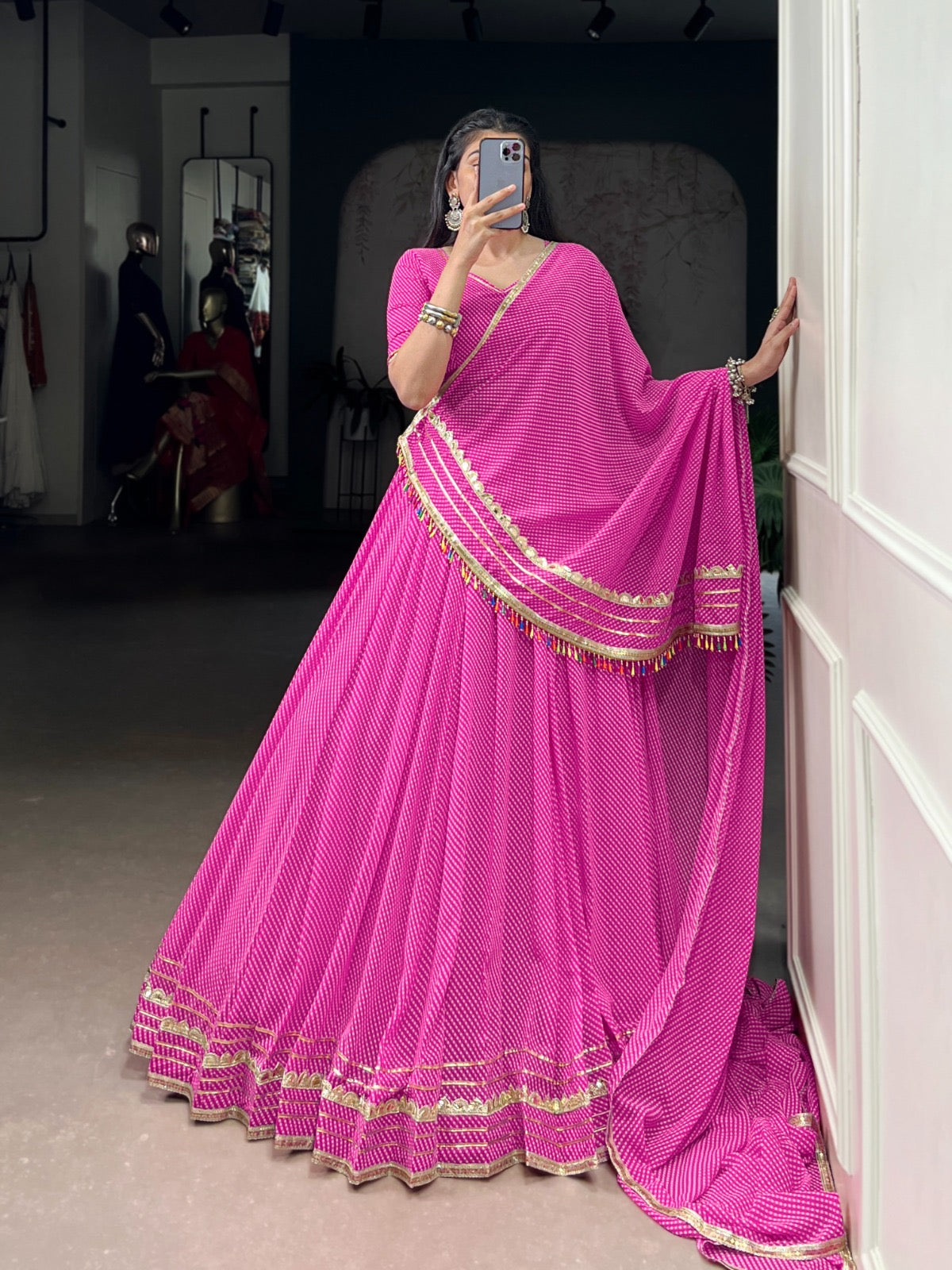 Lace Glow Georgette Lehenga