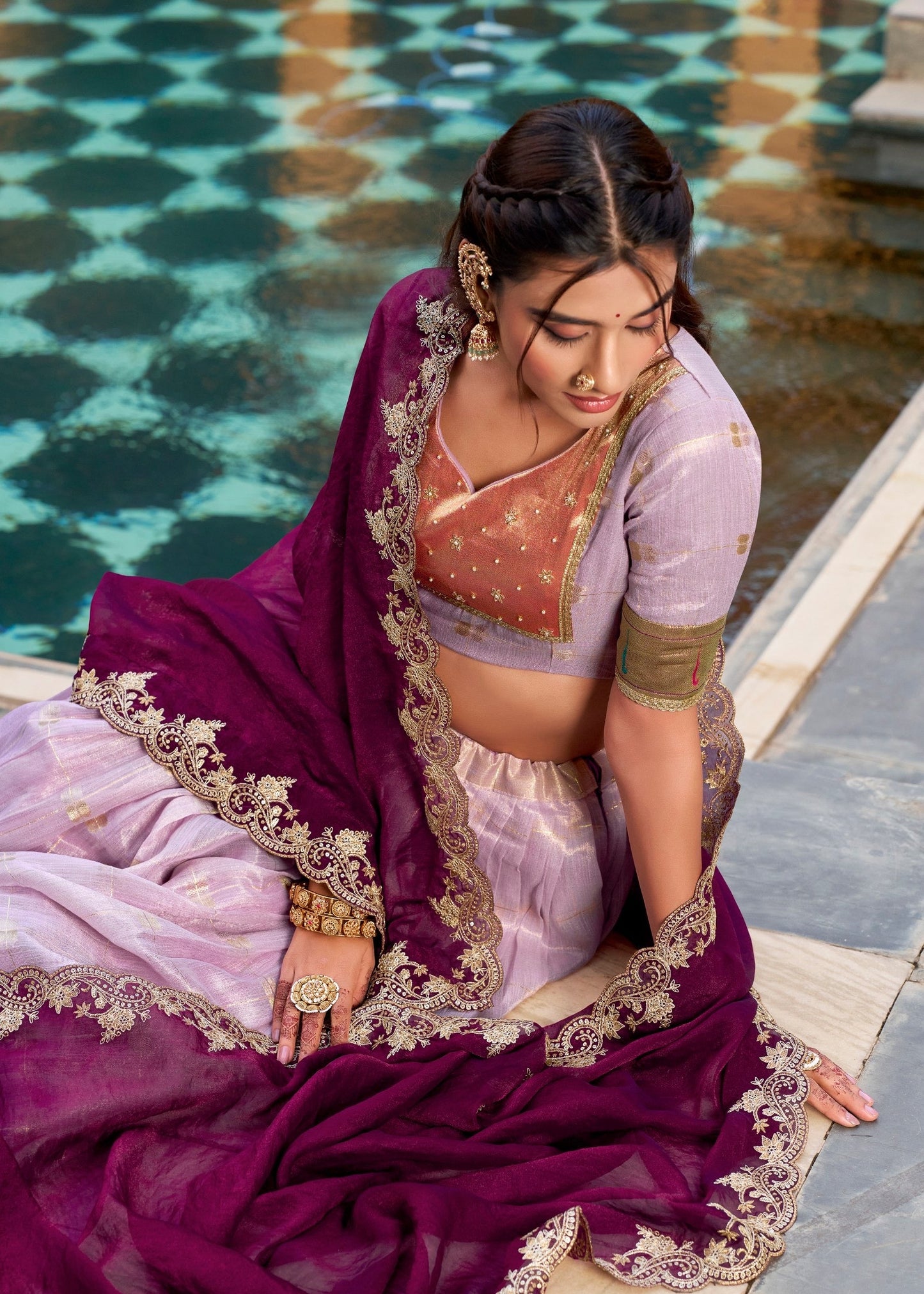 Designer Paithani Border Lehenga Set