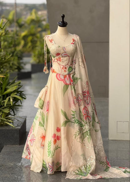 Dreamy Blossom Corset Lehenga Set