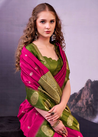 Golden Glow Zari Weave Saree