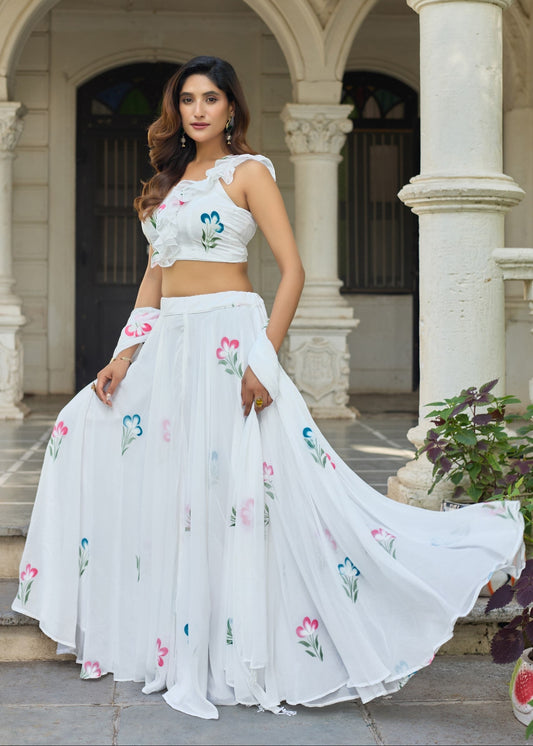 Chaand Sa Safed Lehenga Set