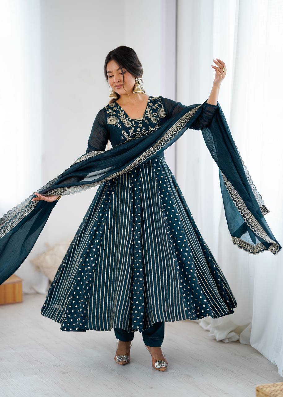 Sequins Embellished Anarkali Set