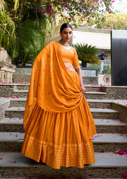 Sequin-Embellished Chanderi Lehenga Set