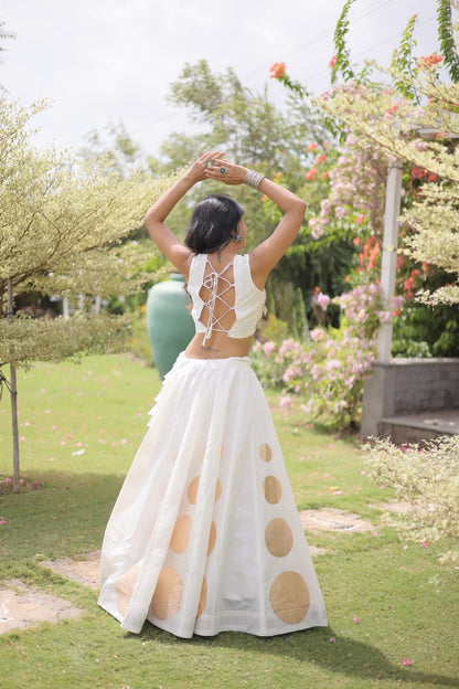 Dandiya Dots Mirror Work Lehenga