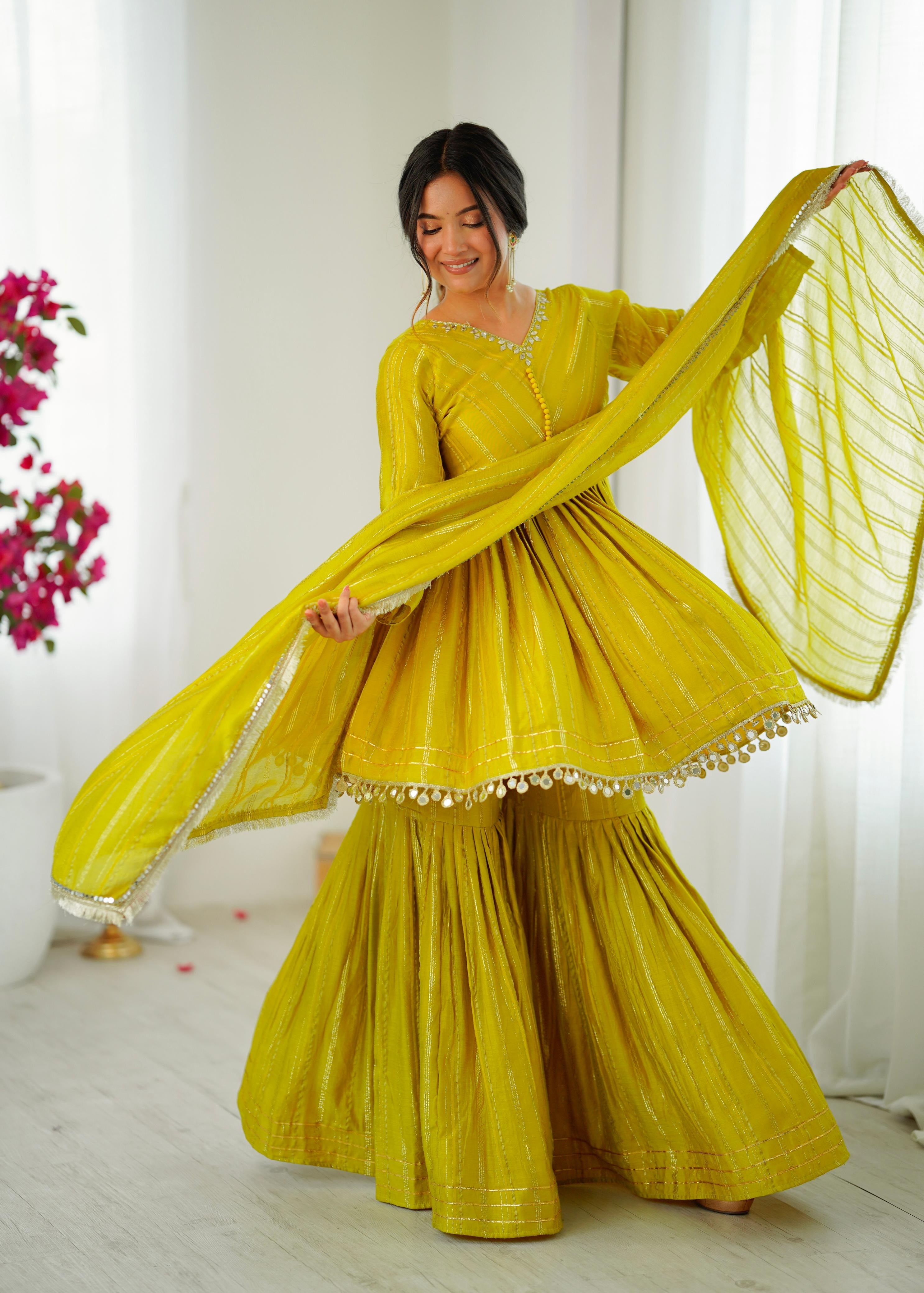 Radiant Mal Chanderi  Ethnic Sharara Set
