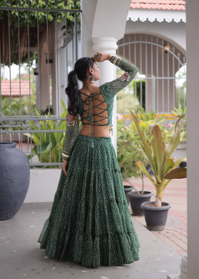 Bandhni Rang Kutchi Patchwork Lehenga