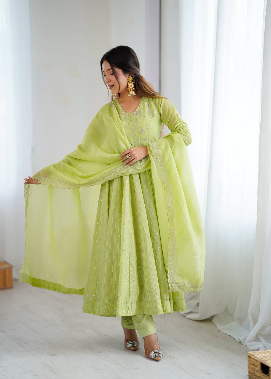Sequins Embellished Anarkali Set