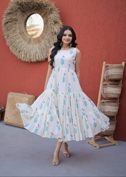 Classic Summer Printed Cotton Dress