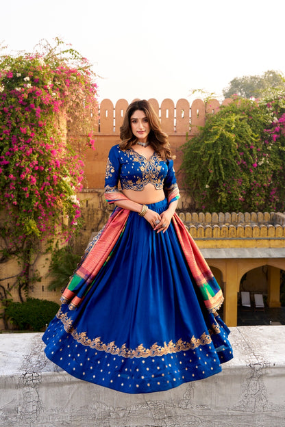 Soft Shimmer Vichitra Silk Lehenga Set