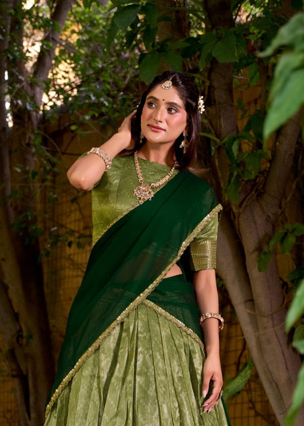 Traditional Zari Weaving Silk Lehenga