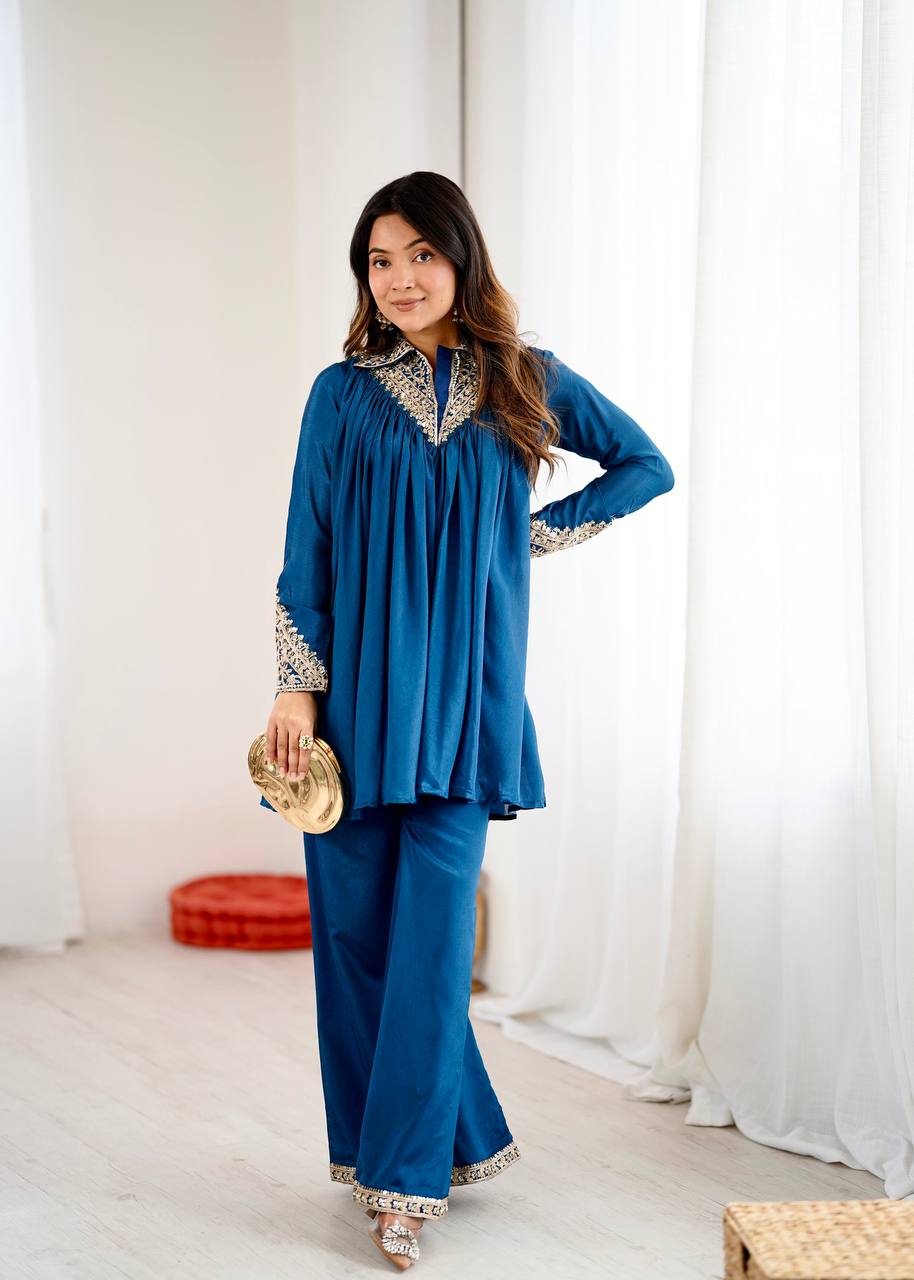 Glam Chic Palazzo Two-Piece Set