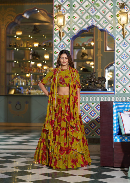 Vibrant Floral Elegant Lehenga Set