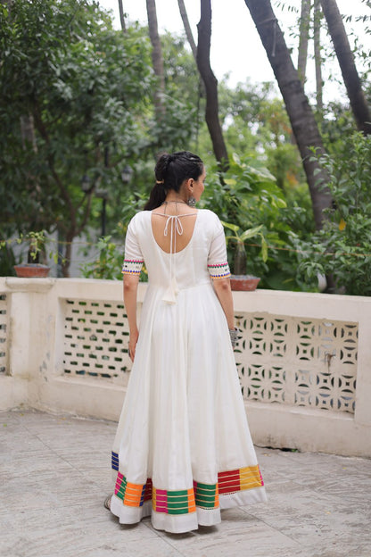 Thread Work Mirror Embellished Gown