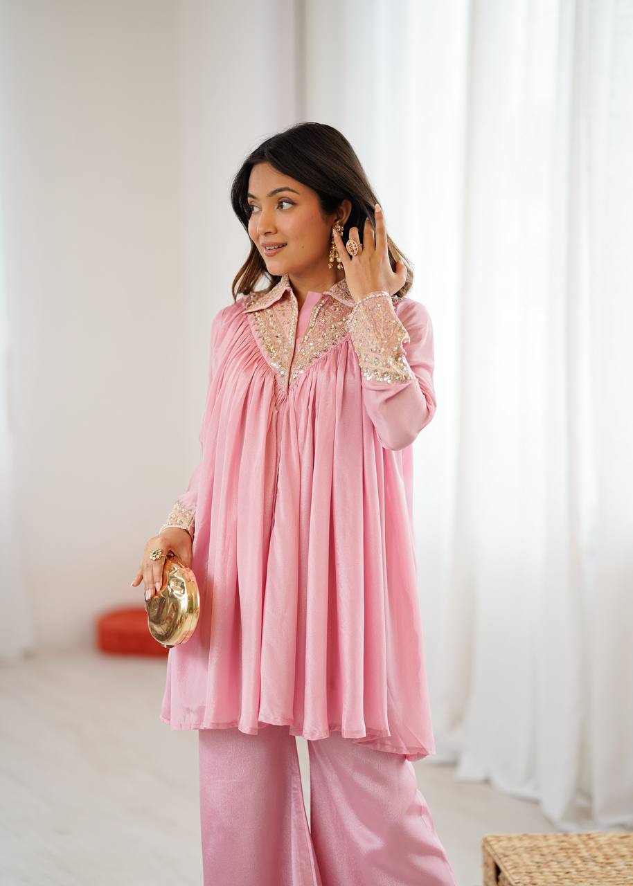 Glam Chic Palazzo Two-Piece Set