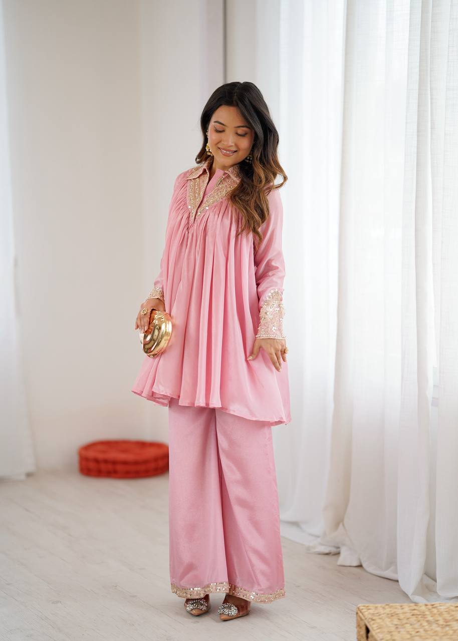 Glam Chic Palazzo Two-Piece Set