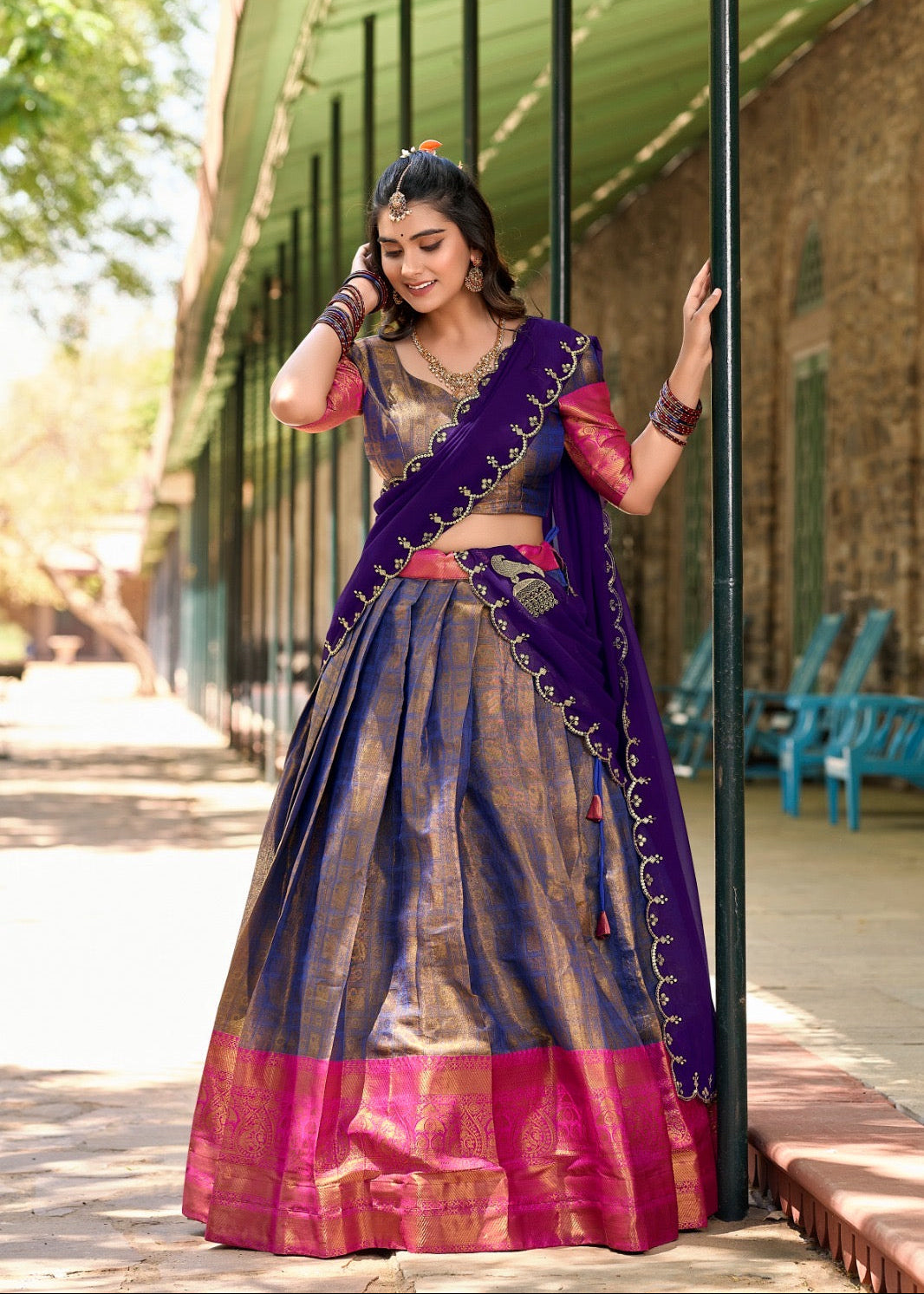 Kanjivaram Silk Elegant Festive Lehenga