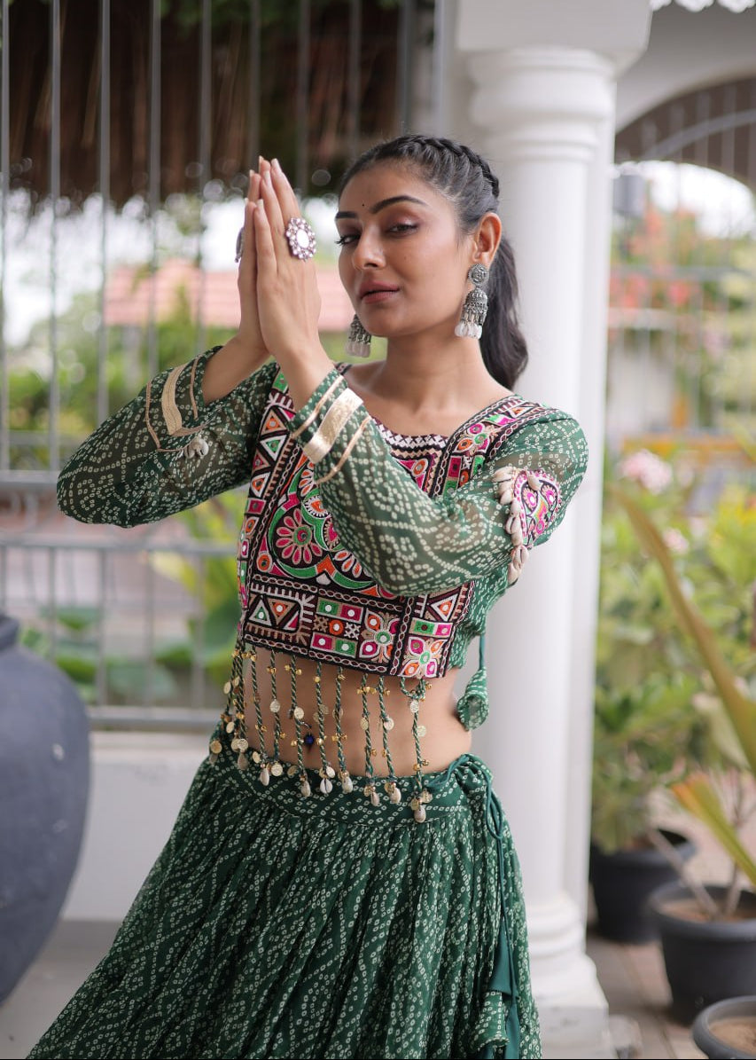 Bandhni Rang Kutchi Patchwork Lehenga